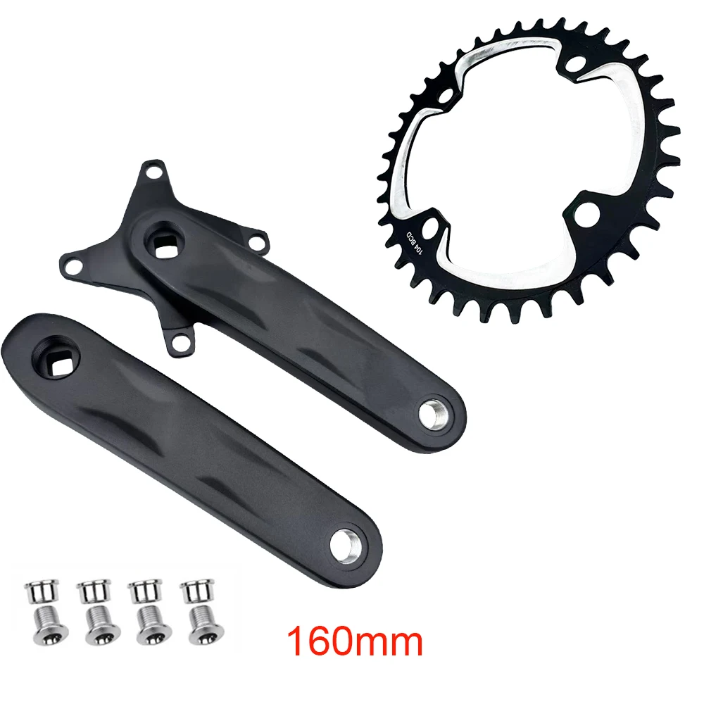 Mountainbike-Kinderkurbelarm-Set, quadratisch, konische Kurbelgarnitur, 1 x 104 BCD, schmale breite Zähne, Single-Speed-Kettenblatt, Kettenblatt, 30 Zähne, 32 Zähne, 42 Zähne – Detail 12
