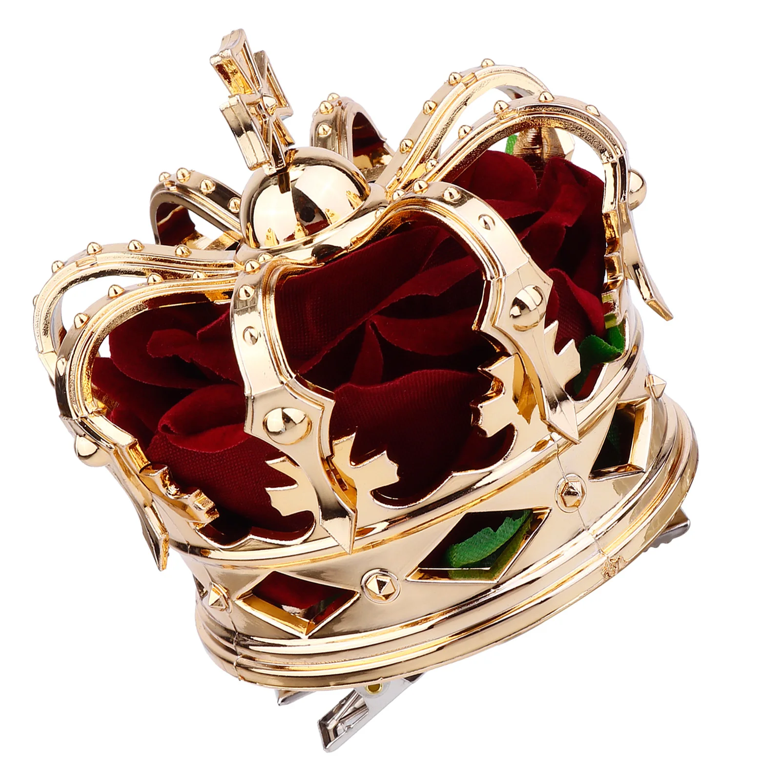 

Halloween 3D Golden Crown Clip Party Queen Headdress Wedding Hairpin Retro Costume Hair Accessories Decorative Crown Barrettes