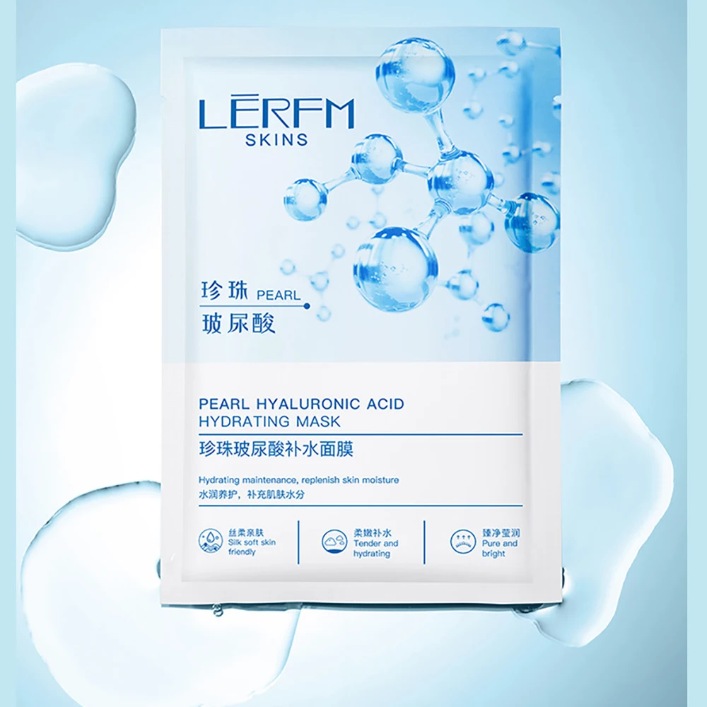 

5Pcs Pearl Hyaluronic Acid Moisturizing Facial Masks Moisturizing Skincare face care Oil Control face mask skin care products