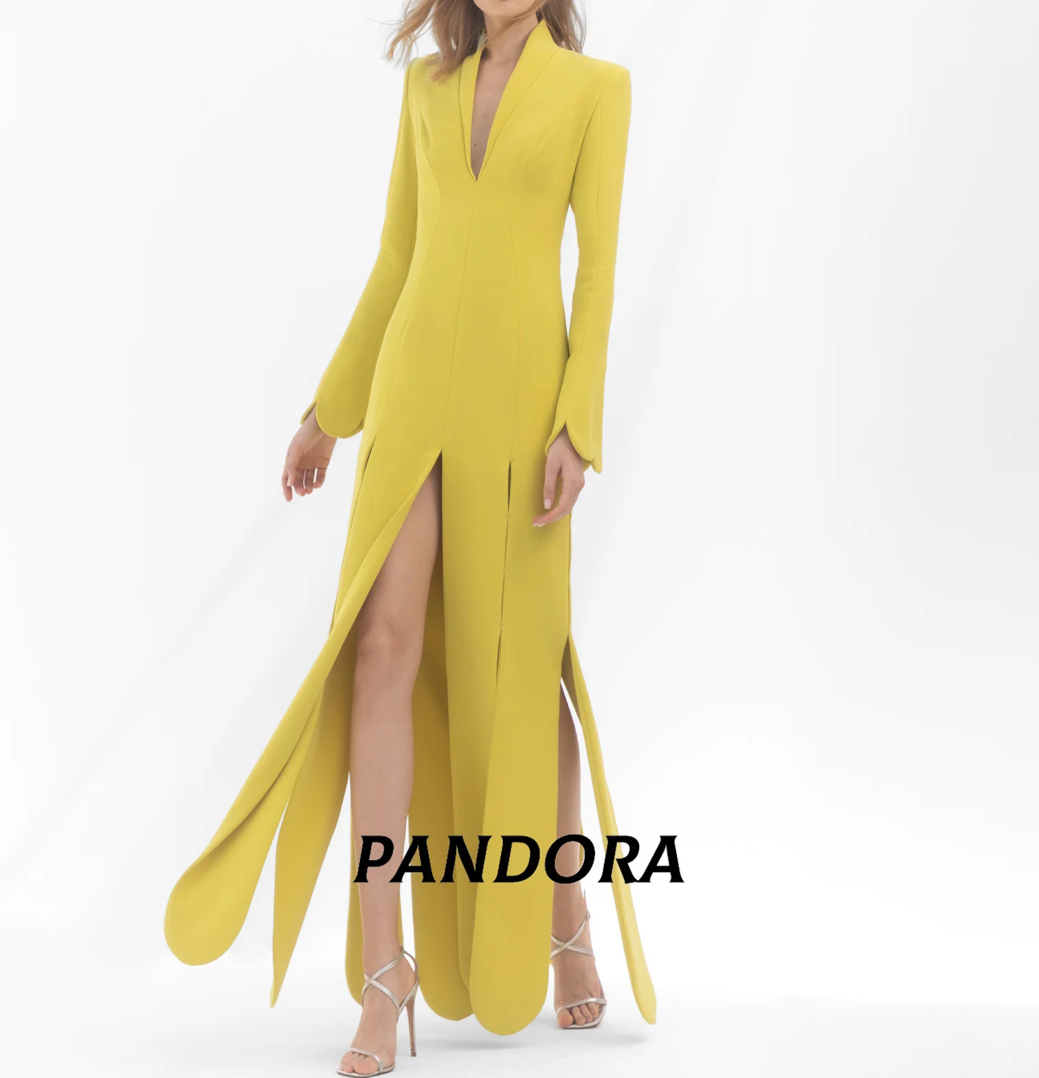 

Pandora V-neck Tassel Haute Couture Dress Long Sleeve A Line Formal Evening Party Dress 2025 Customized Evening Dress