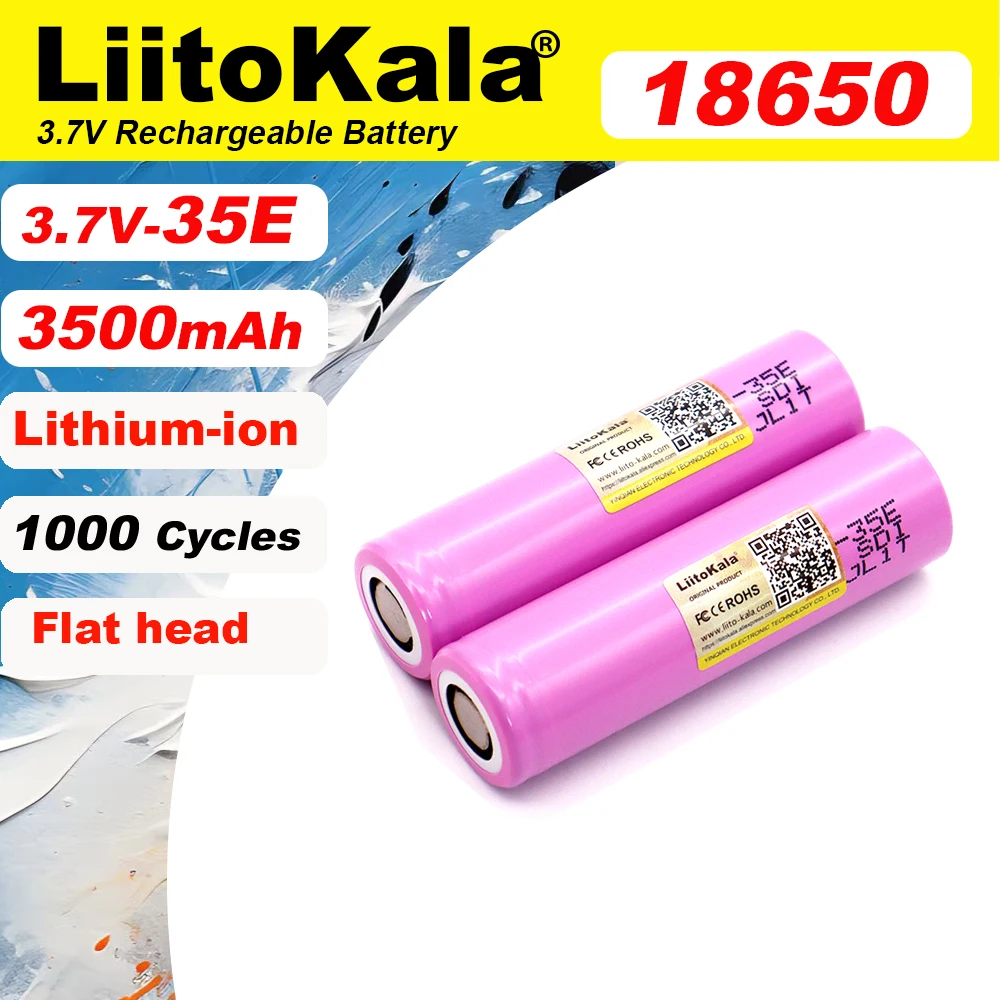 Liitokala جديد الأصلي INR18650-35E 3.7 فولت 3500 مللي أمبير ماكس 13A بطارية طاقة التفريغ لبطاريات الطاقة المتنقلة
