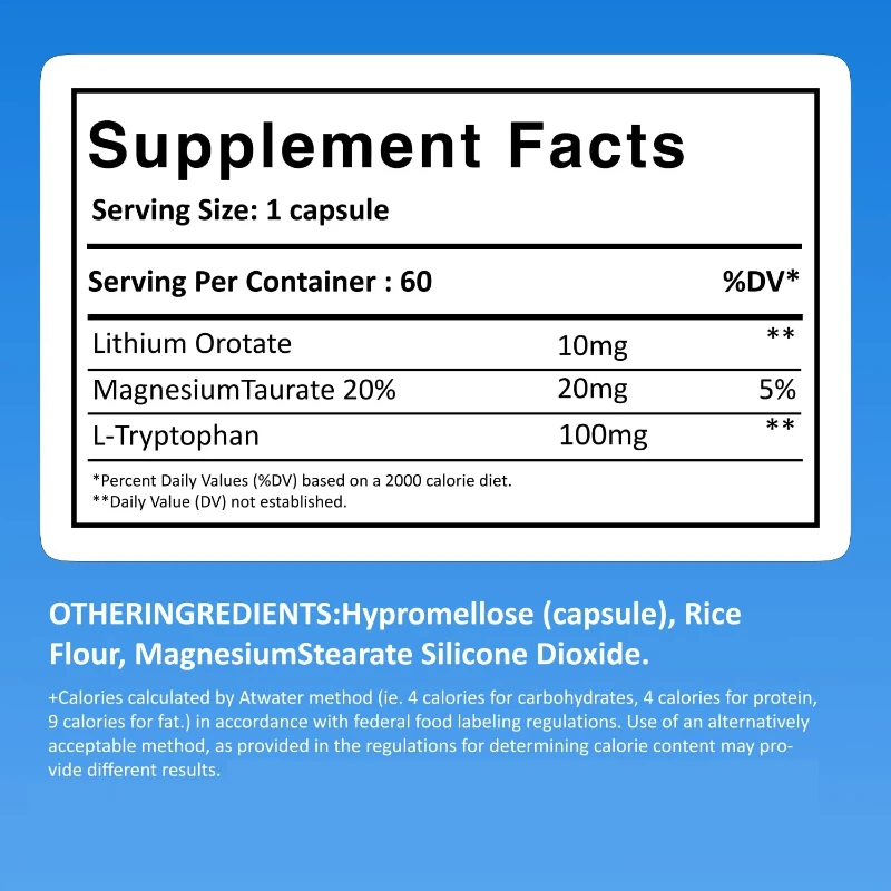 10mg Lithium Orotate - Essential Trace Mineral with High Bioavailability | 60 Vegetarian Capsules As A Healthy Aging Supplement