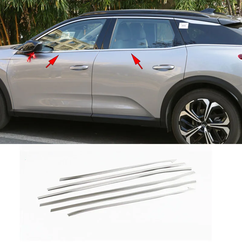

Car accessories FIT FOR Citroen C5X 2021-2025 Stainless steel chrome Exterior Window Molding Strip Sill side Cover Trim