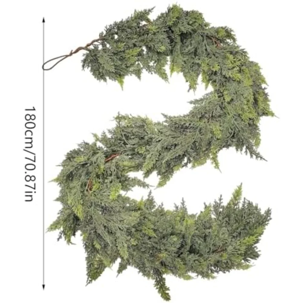 إكليل من خشب الصنوبر الشمالي من خشب الأرز الاصطناعي مع مادة مطاطية ناعمة وإبر صنوبر واقعية لعيد الميلاد في الأماكن المغلقة والخارجية