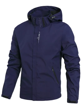 Men's Waterproof Rain Jacket Lightweight Outer Hooded Outdoor Raincoat Hiking Windproof Jacket Climbing Outdoor Jackets 4