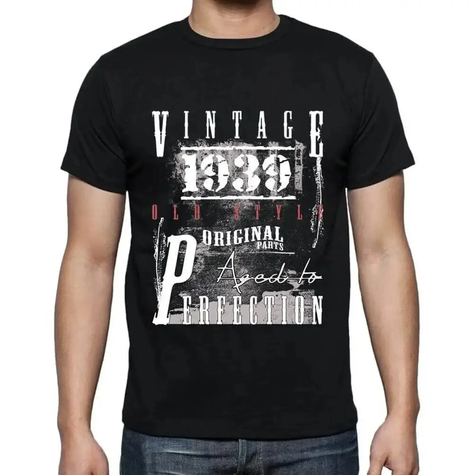 Men's T Shirt Original Parts Aged To Perfection 1939 85th Birthday vintage Washed Slightly streetwear Comfortable graphic