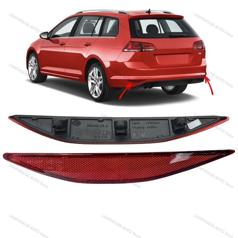

5G0945105A/B 5G094510A/B For VW Golf GTI R32 MK7 Hatchback R-Line 2014 2015 2016 2017 Rear Bumper Reflector Lamps