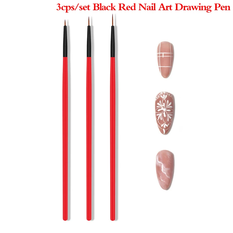 

3Pcs Acrylic Nail Art Brush Nail Art Dotting Pen Drawing Painting Set DIY Design Nail Art Dotting Tools 5/7/11mm