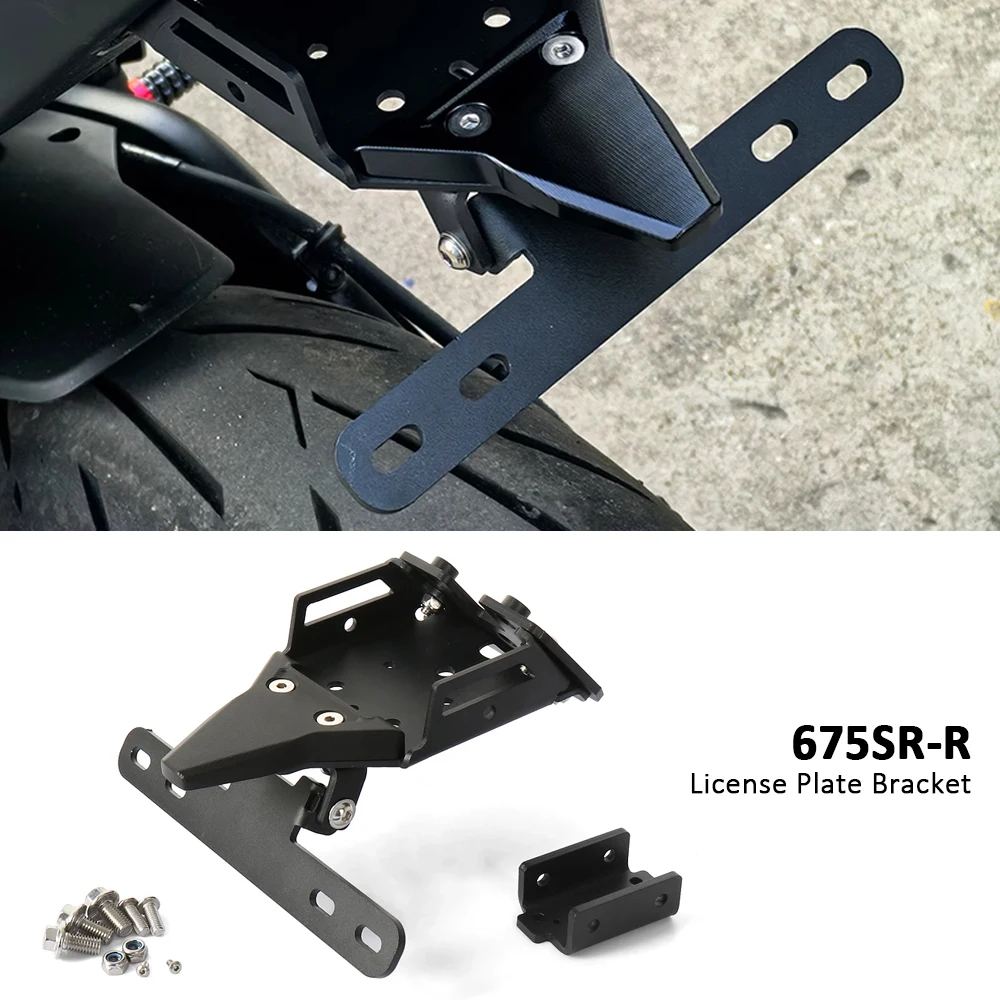 

Motorcycle License Plate Bracket Taillight Fixed Folding Number Plate Light Mount For CFMOTO 675SR-R 675SRR 675SR R