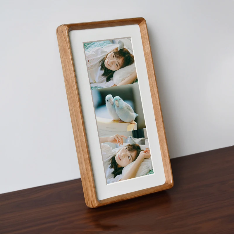 Solid Wood Rounded Corner Triple Photo Frame Elegant Picture Frame Couples' Wedding and Bridal Photos Stylish Display Home Décor