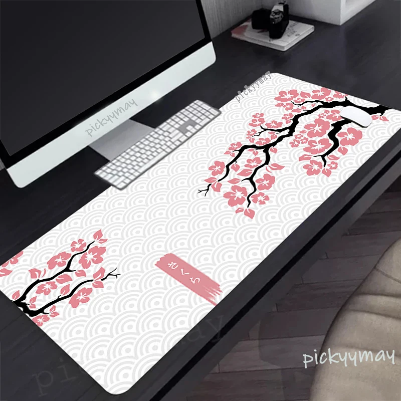 Pink Sakura Mouse Pad Gamer Mousepads Big Gaming Mousepad XXL Mouse Mat Large Keyboard Mat Flower Desk Pad For Computer Laptop