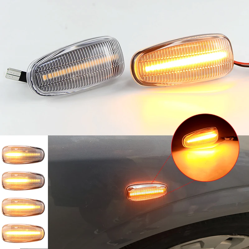 

2×for Mercedes-Benz E-Class W124 A124 C124 ML-Class W163 E-Class W210 S210 W202 LED Side Marker Lights Dynamic Turn Signal Lamps