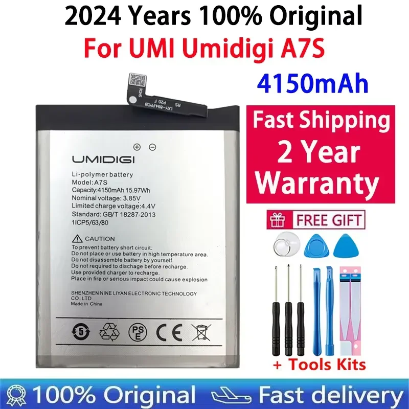 

2024 Years New 100% Original 4150mAh Replacement Battery For UMI Umidigi A7S High Quality Batteries Bateria Fast Shipping