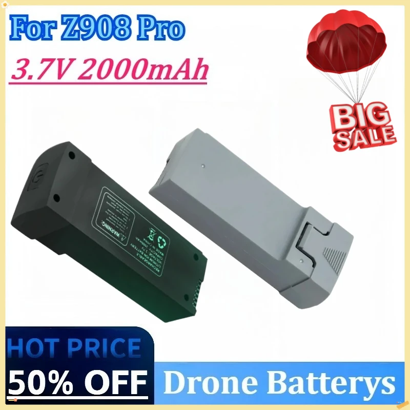 

3.7V 2000mAh High Quality Drone Battery for Z908 Pro RC Plane Drone Grey/Black Battery Accessories Parts Rechargeable Battery