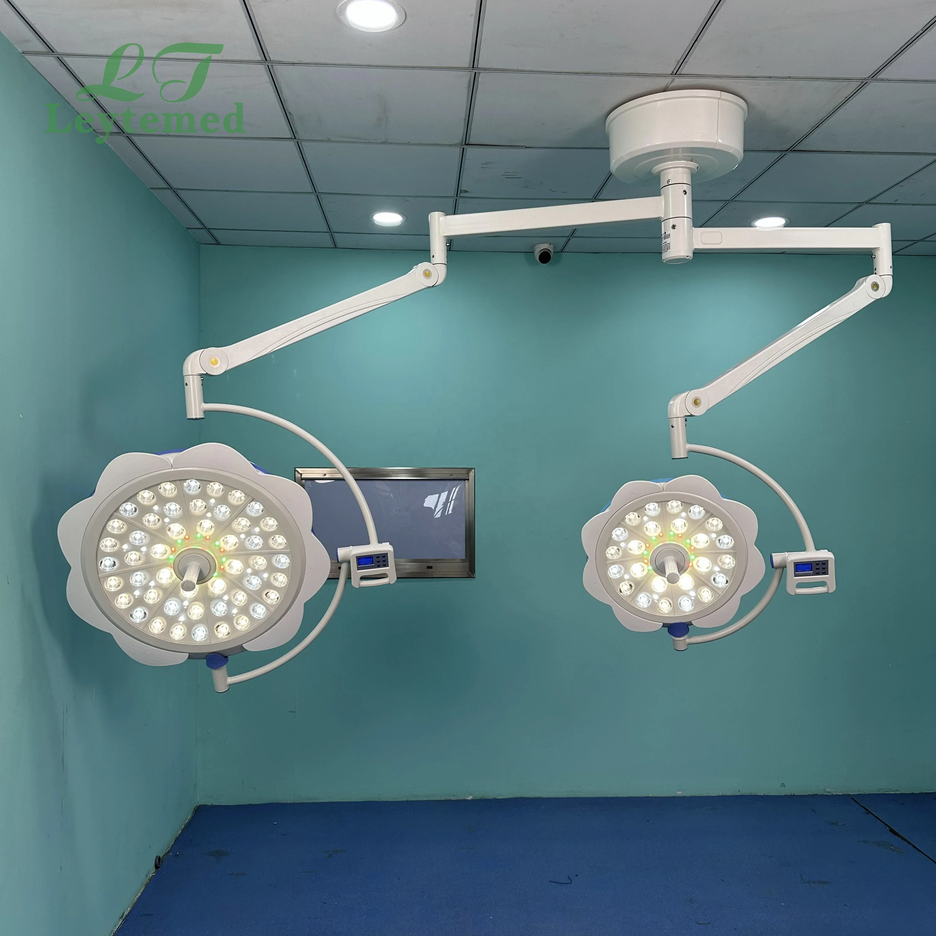 LTSL51 Hospital Ceiling LED Sunflower 5+3 Shadowless Medical Dual Arm Operation Theatre Lamp Operating Light
