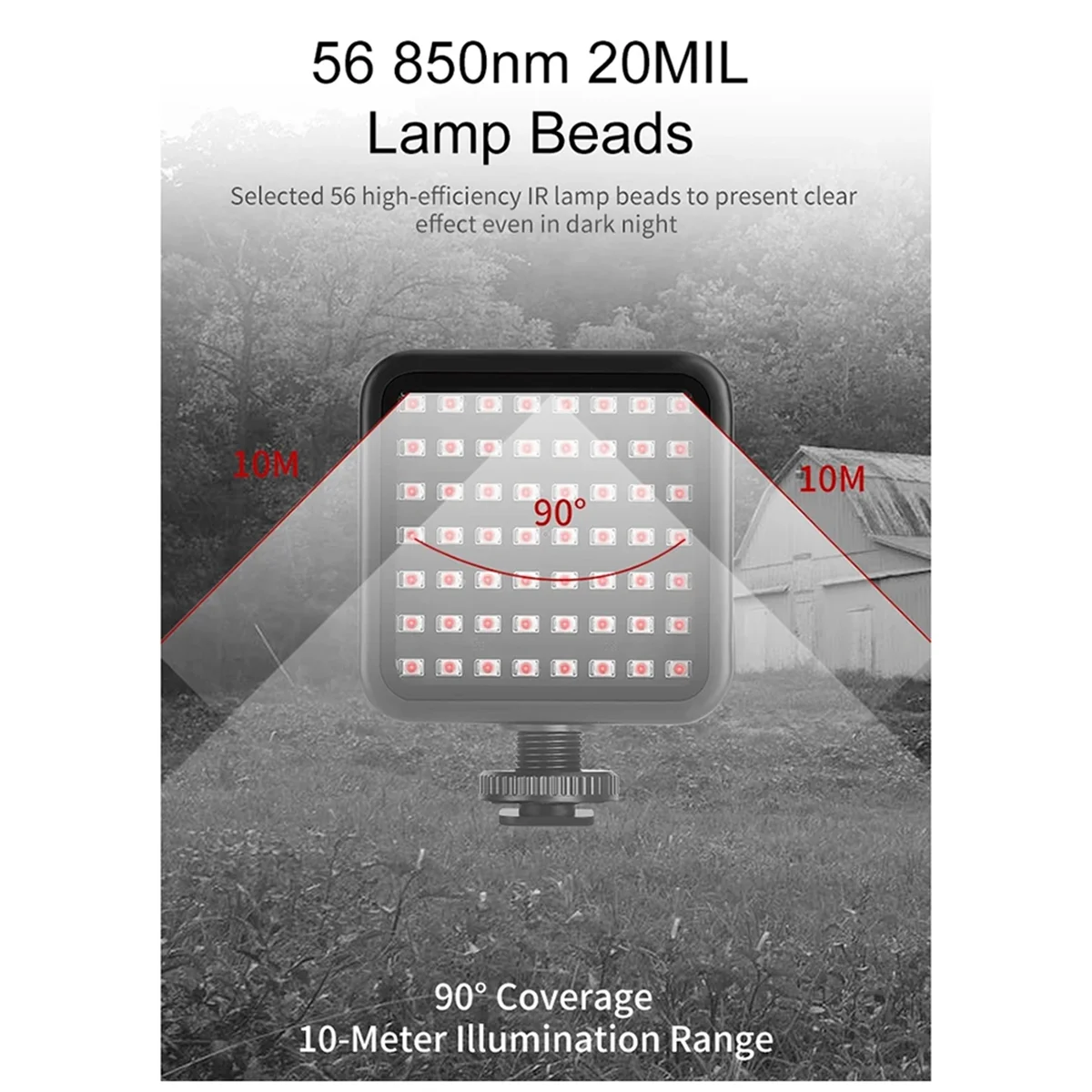 ABPS LN-5 IR 적외선 필 라이트 사진 야간 투시 비디오 램프 IR DSLR 디지털 캠코더 카메라용 56개 LED 비드