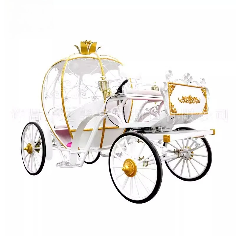 Red Crown Hardtop Horse, Pumpkin Carriage, European Cinderella Princess Carriage, Wedding Tour Scenic Sightseeing Carriage