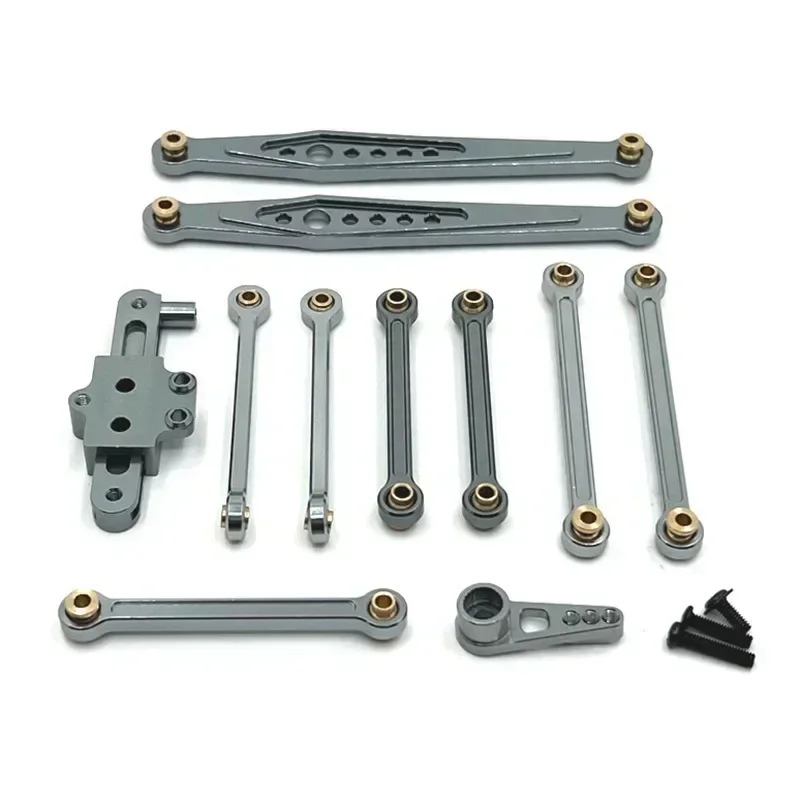Para Wltoys 124006 12423 12427 12428 Kit de piezas de mejora de Metal conjunto de dirección varilla de enlace Servo brazo 1/12 accesorios de coche RC