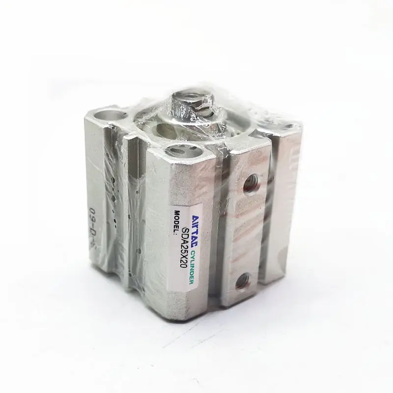

Компактный цилиндр AirTAC SDA25x20, диаметр цилиндра 25 мм, ход 20 мм, пневматический воздушный цилиндр SDA25*20