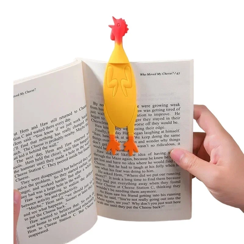 Funny Chicken Bookmark Silicone Rooster Bookmark for Reading Page Divide Gadget Tools Gifts for Children Kids Back To School