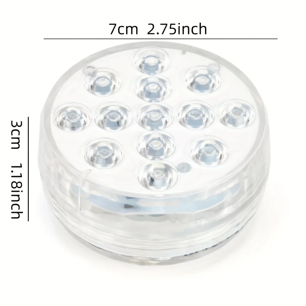 1PC IP68 RGB Waterproof LED Light  Suction Cups Remote Control  Powered Color Changing Light for Bathtub Shower Hot Tub Spa Part