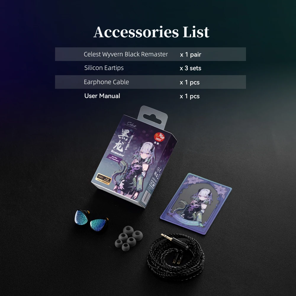 Celest Wyvern Black Remaster Next-Gen LCP 2.0 Dynamic Driver In-Ear-Monitore mit 4N sauerstofffreiem Kupferkabel 3,5/4,4 mm Stecker – Detail 13