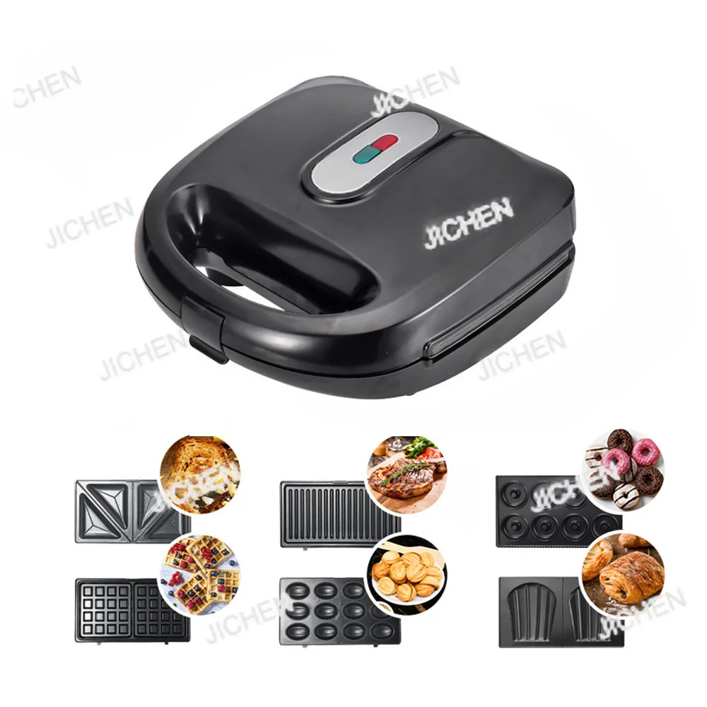 

US standard 110V six-in-one sandwich machine, waffle machine, donut machine, panini breakfast