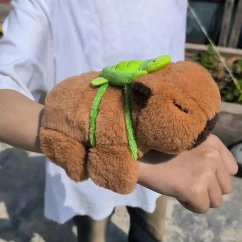 New Capybara Clap C ircle Toys Car Interior Ornaments Slap Snap Wrap Wristband Bracelet Capybara Plush Hand Ring Fun Pop Circles