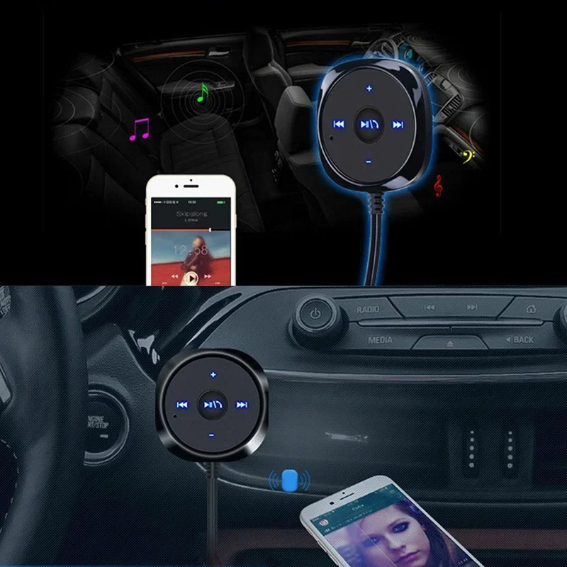 Car Bluetooth Receiver Car Adapter 3.5mm AUX Car Kit Adapter Bluetooth Music Handsfree Receiver for IPad Phone