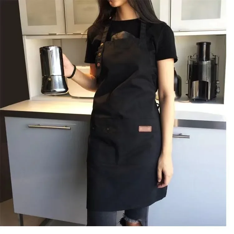Mode canvas keukenschorten voor vrouw mannen chef-kok werkschort voor grill restaurant bar winkel cafés schoonheid nagels studio's ober