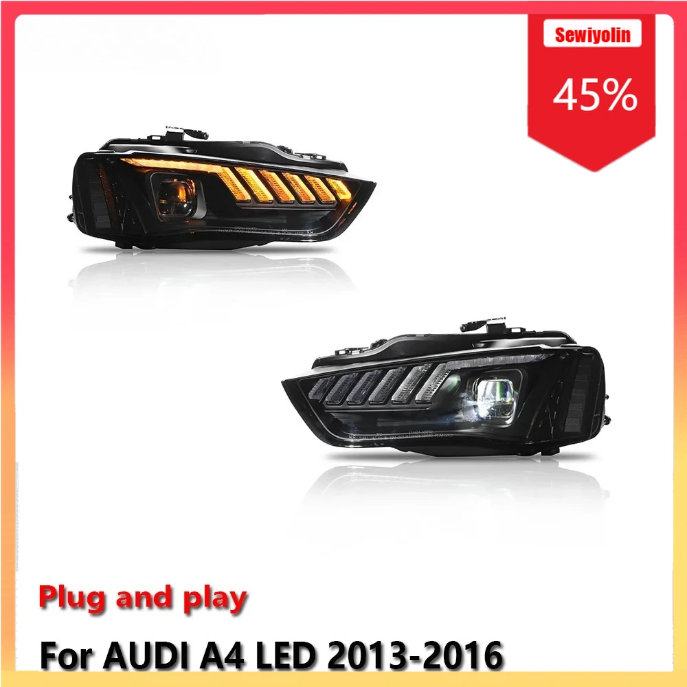 

Car Lamps Headlight Assemblies For Audi A4 2013-2016 Fog DRL Brake Turn Signal Lamp Plug and Play