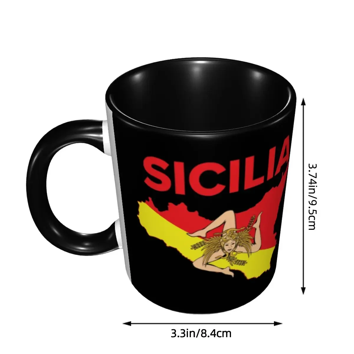Custom Map Of Sicily Trinacria Coffee Mug DIY Sicilian Pride Ceramic Milk Tea Cup
