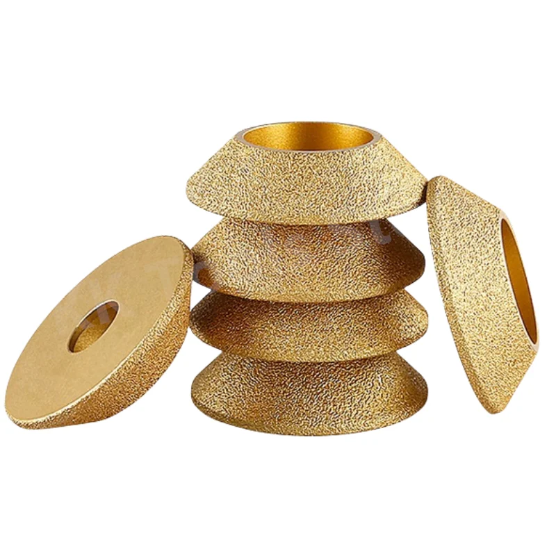 1PC 75*15/20mm Brazing Bevel Diamond Edge Profile Grinding Wheel Efficient Marble Stone Edge Angle Grinding