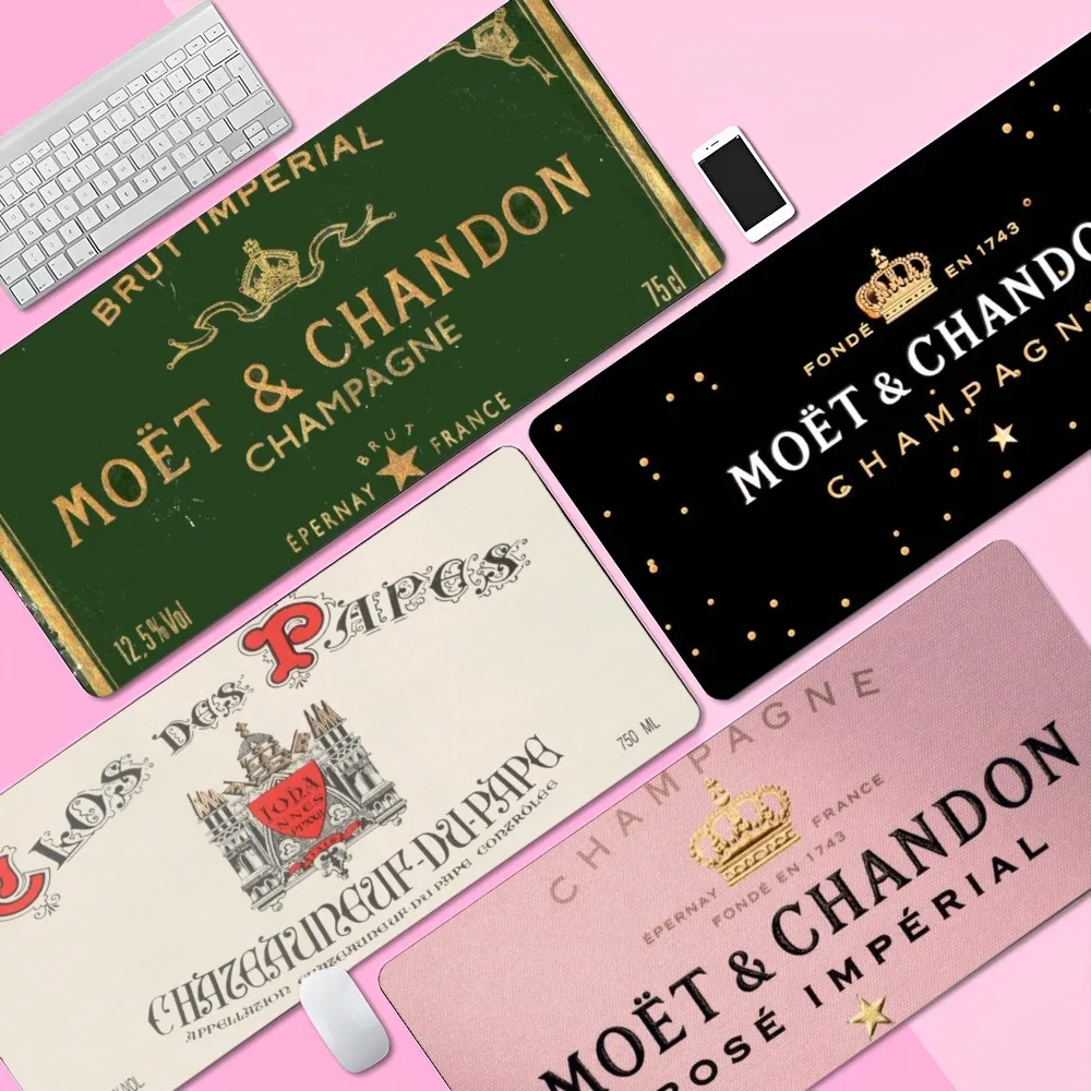 Champagne M-Moet &Chandon Non-slip Lockedge PC Gaming Mouse Pad Gamer Desk Mats Keyboard Pad Mause Pad Muismat For PC Mouse