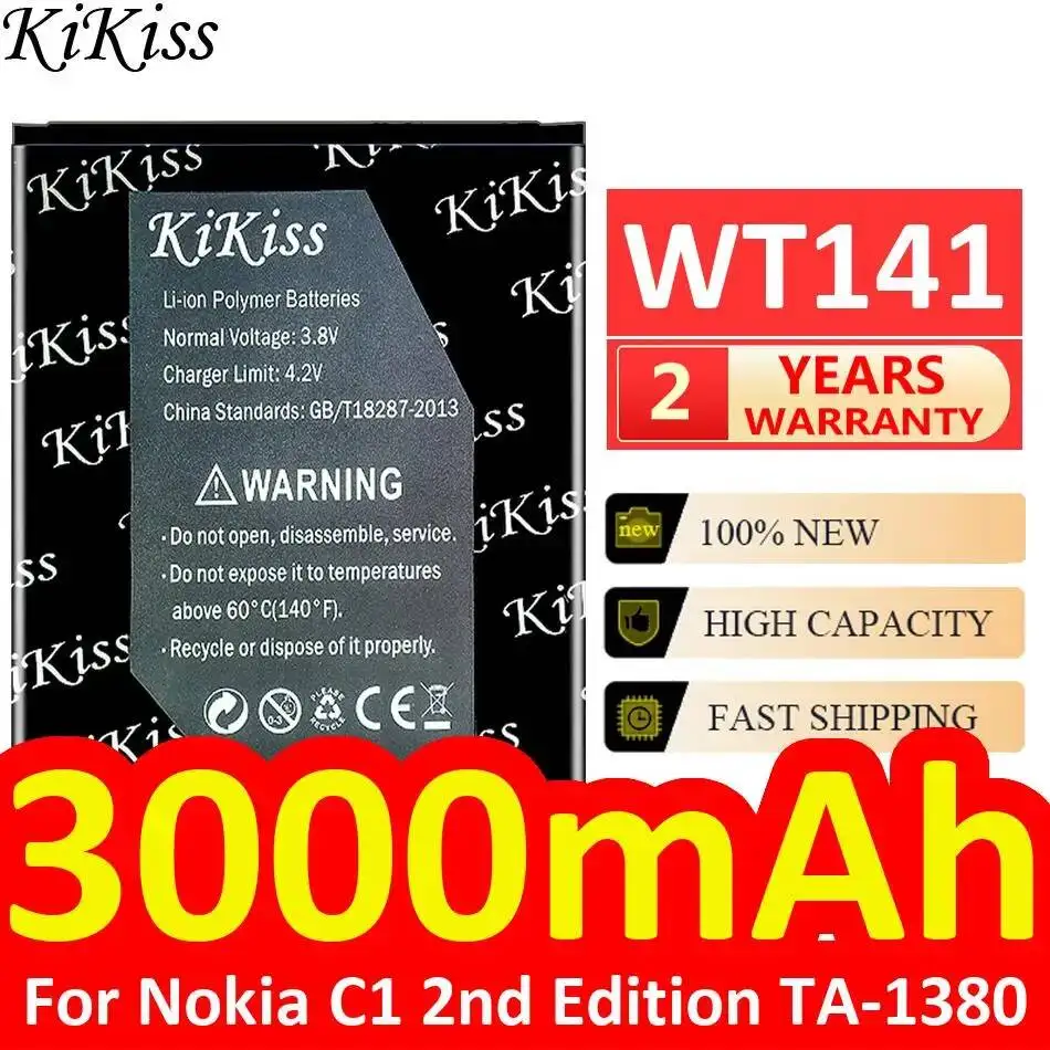 Environmentally Friendly WT141 3000mAh Mobile Phone Battery For Nokia C1 2nd Edition TA-1380