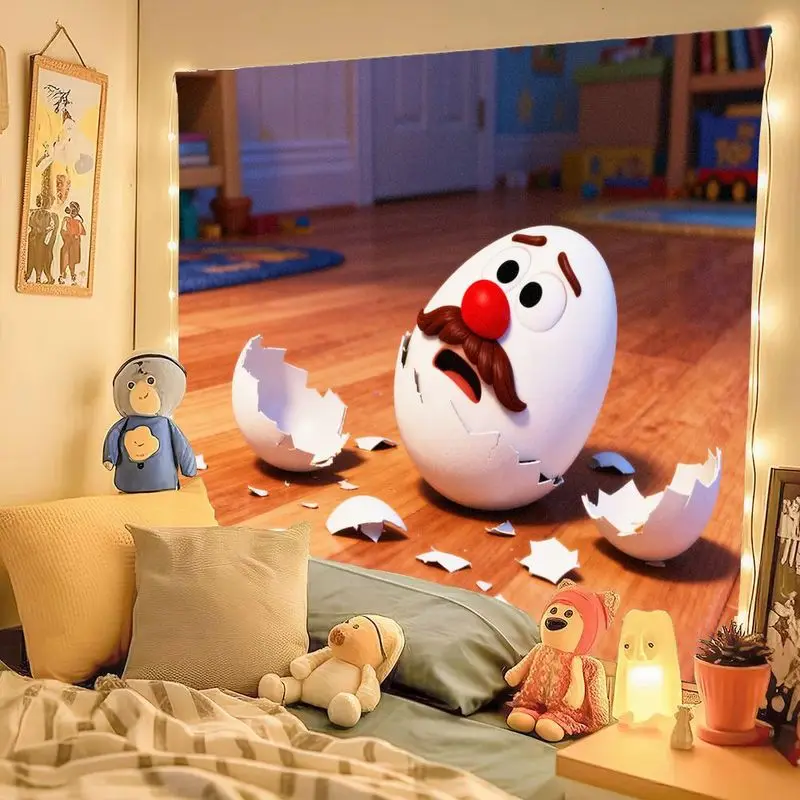 1 قطعة سنور في الأحذية هامبتي Dumpty مضحك متصدع البيض نسيج الحديثة البوليستر جدار الفن غرفة المعيشة غرفة نوم النوم ديكور هدية ل Mov