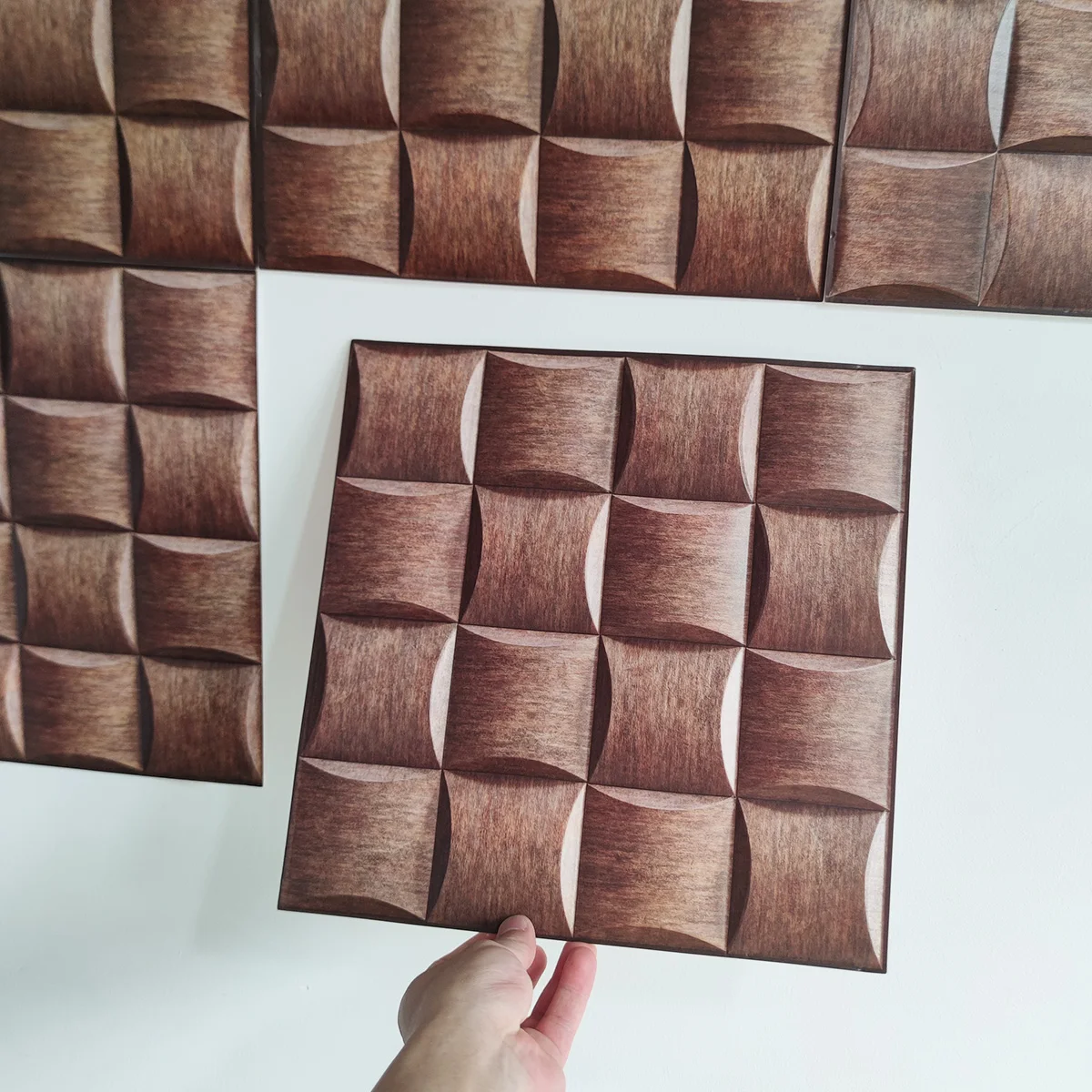 5/10PCS of Soft Pack Pattern Self-adhesive Wall Sticker, Brown Minimalist Style, PVC Material, Wall Decoration,Peel And Stick
