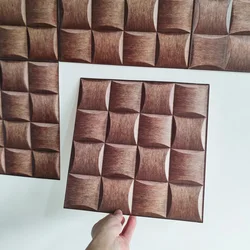 5/10PCS of Soft Pack Pattern Self-adhesive Wall Sticker, Brown Minimalist Style, PVC Material, Wall Decoration,Peel And Stick