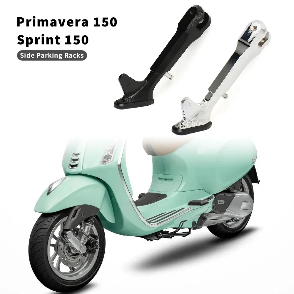 New For Vespa Primavera 150 Sprint SPRINT 150 Accessories Black/Silver Parking Support Stand Kickstand Aluminum Side Rack