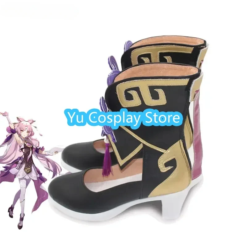 Fu Xuan Cosplay Shoes Game Honkai Star Rail Fuxuan Cosplay Prop PU Leather Shoes Halloween Party Boots Custom Made