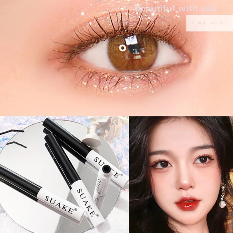 NewWaterproof Mascara allongeant les cils bruns Extension de cils brosse de cils maquillage de beauté Mascara de couleur bleue longue tenue