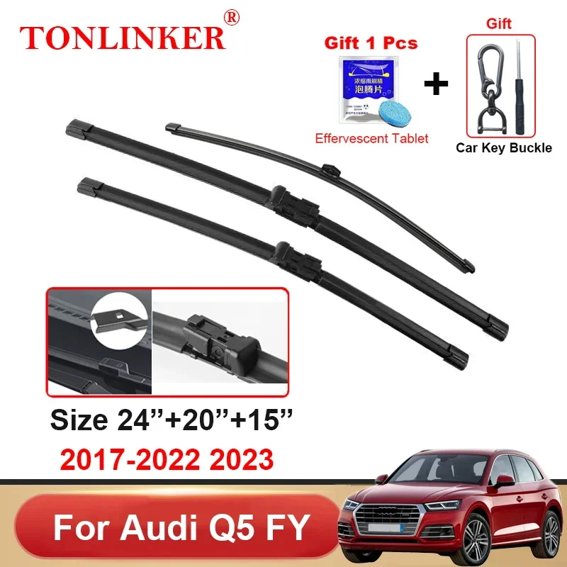 

TONLINKER Car Wiper Blades For Audi Q5 FY SUV 2017-2020 2021 2022 2023 Car Accessories Front Rear Windscreen Wiper Blade Brushes