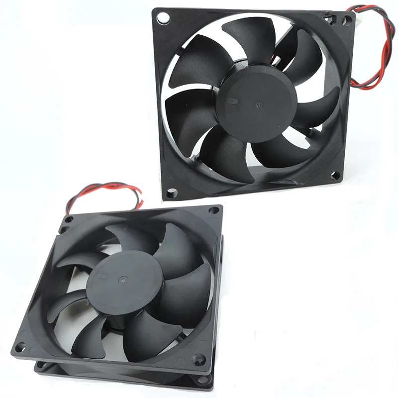 2pin dc 80mm 80x80x25mm wentylator chłodzący 8cm 5V/12V/24V DC bezszczotkowy wentylator chłodnicy chłodzący 8025 tuleja wentylator olejowy DC12v DC 5v — zdjęcie 7