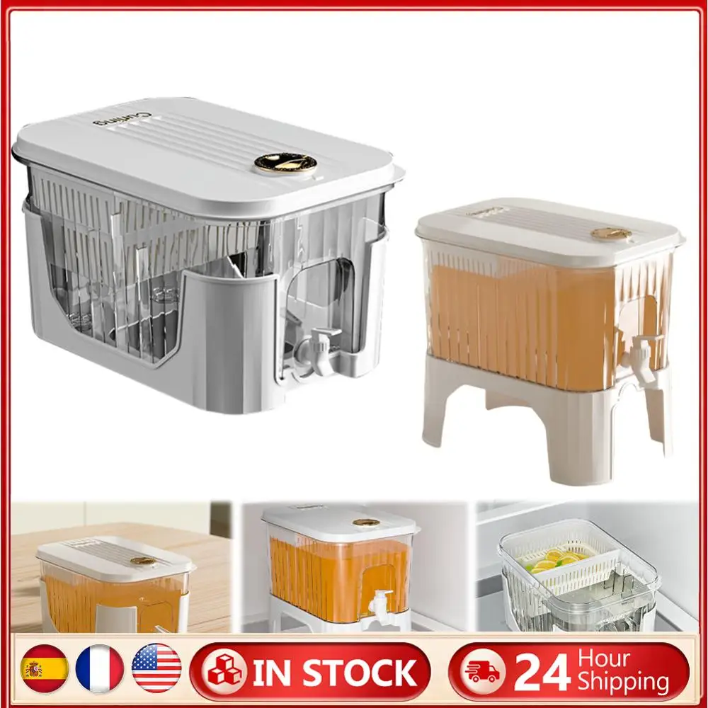 

5L Cold Kettle with Faucet & Bracket Refrigerator Juice Pitcher Home Plastic Beverage Dispenser for Home Kitchen Camping Party