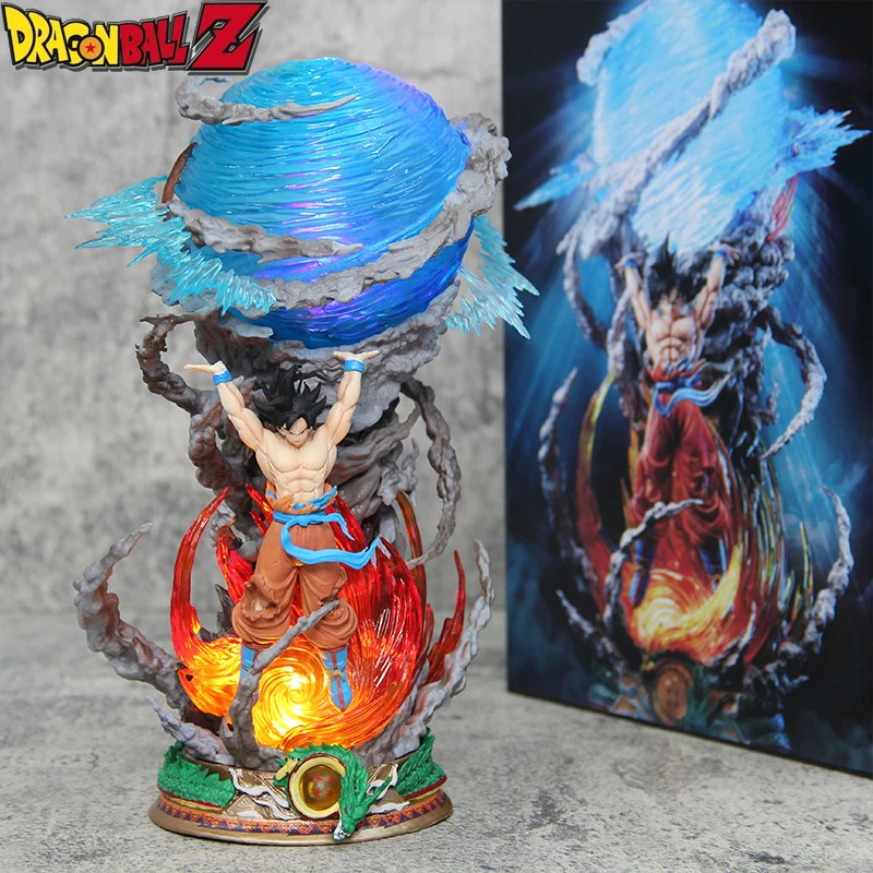 23 cm Dragon Ball Series Anime Figura Vitality Bullet Sun Wukong Modello luminoso Statua Ornamento Regali