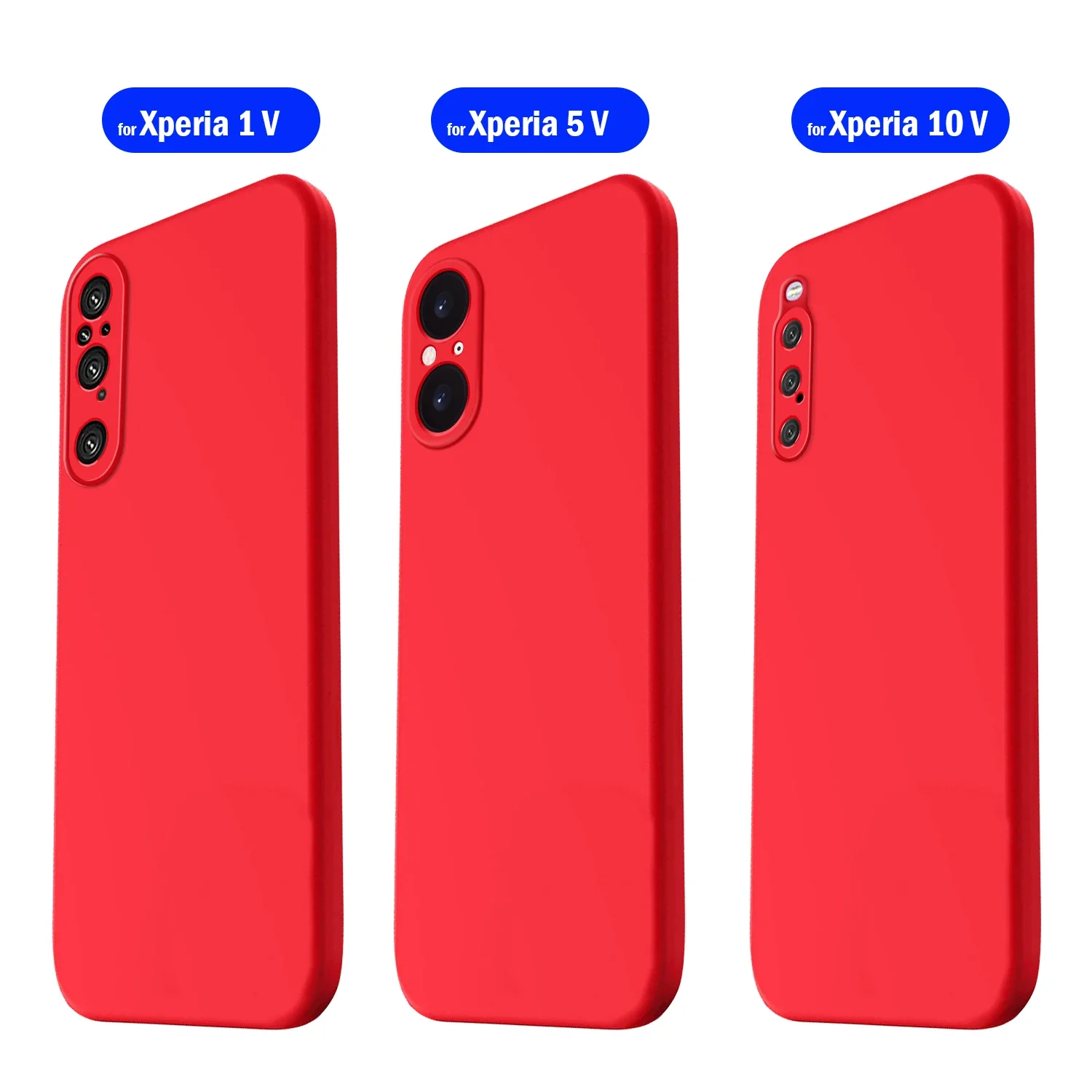 With Silicone Strap Funda for Sony Xperia 5 V 10V 1V Case Liquid Silicone Soft Protection Cover for Sony Xperia 10 5 1 V Capa