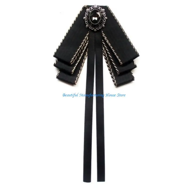 e56a-ヴィンテージ-あらかじめ結ばれたネクタイ-ブローチ-フェイクパール-蝶ネクタイ-コサージュ-ウェディング-パーティー-デコラ