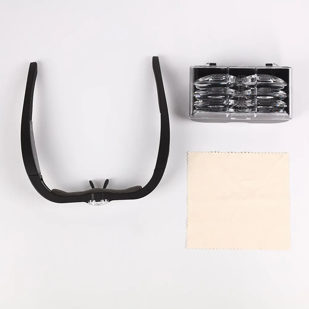 1Pcs Hands Free Magnifier with LED Lamp Head Mounted Magnifying Glasses for Reading Writing Drawing Handicraft Tailoring Under