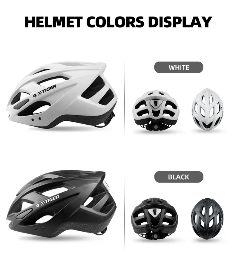 X-TIGER Fahrradhelm, LED-Rücklicht, atmungsaktiv, einteilig, für Mountain Road, Sport, Fahrradhelm, wiederaufladbar, mit Krempen-Design – Detail 17