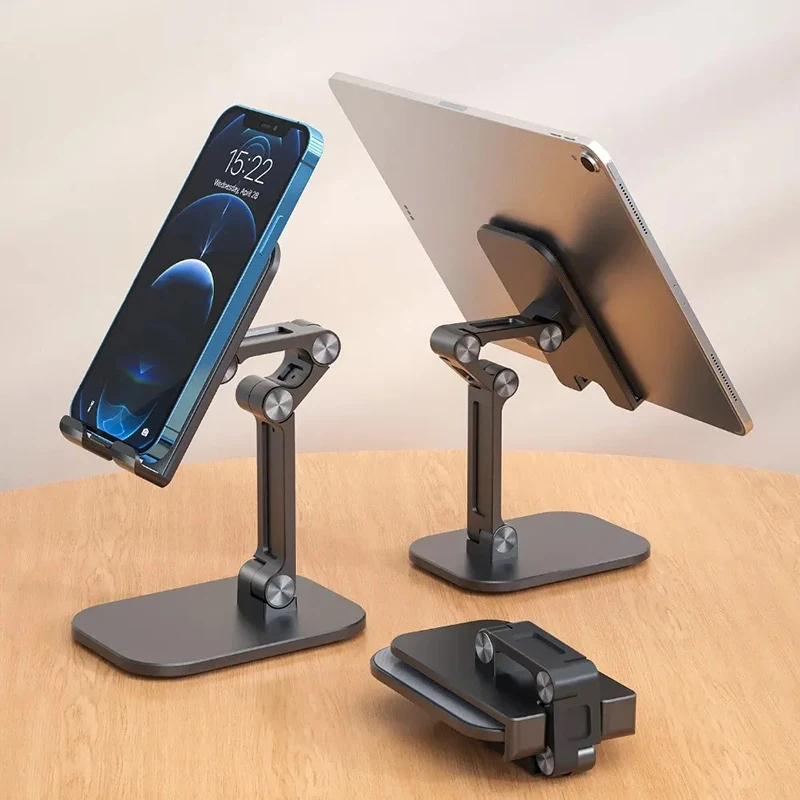 

Three Sections Foldable Desk Mobile Phone Holder For iPhone iPad Mini Tablet Flexible Adjustable Lazy Phone Holder ABS Material